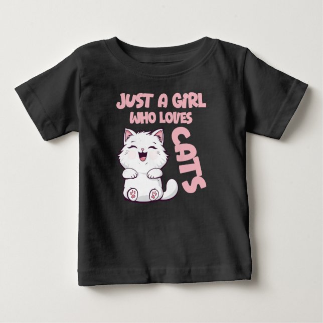 Just A Girl Who Loves Cats  T Shirt (Framsida)