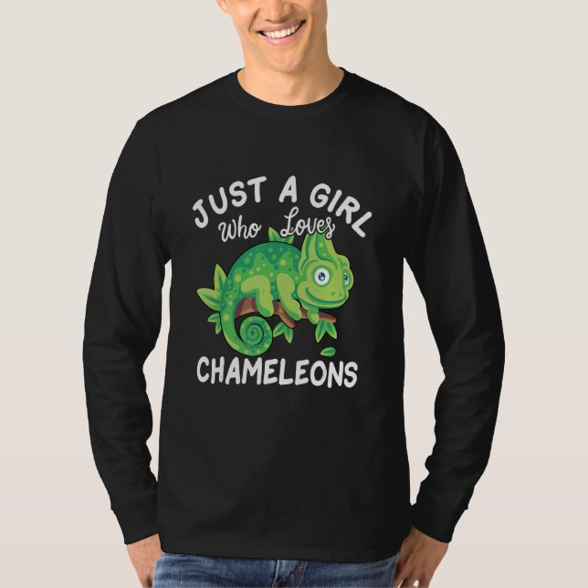 Just A Girl Who Loves Chameleons T Shirt (Framsida)