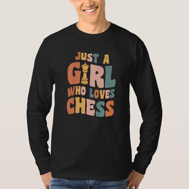 Just A Girl Who Loves Chess Apparel for Chess Play T Shirt (Framsida)
