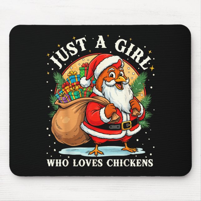 Just A Girl Who Loves Chickens Christmas Farm Anim Musmatta (Framsidan)