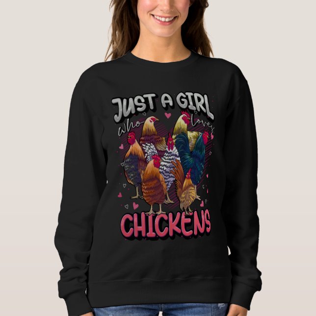 Just A Girl Who Loves Chickens Cute Chicken Farmer T Shirt (Framsida)