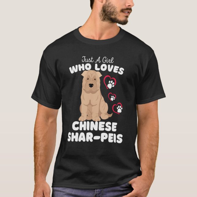 Just A Girl Who Loves Chinese Shar Peis Cute Kids  T Shirt (Framsida)