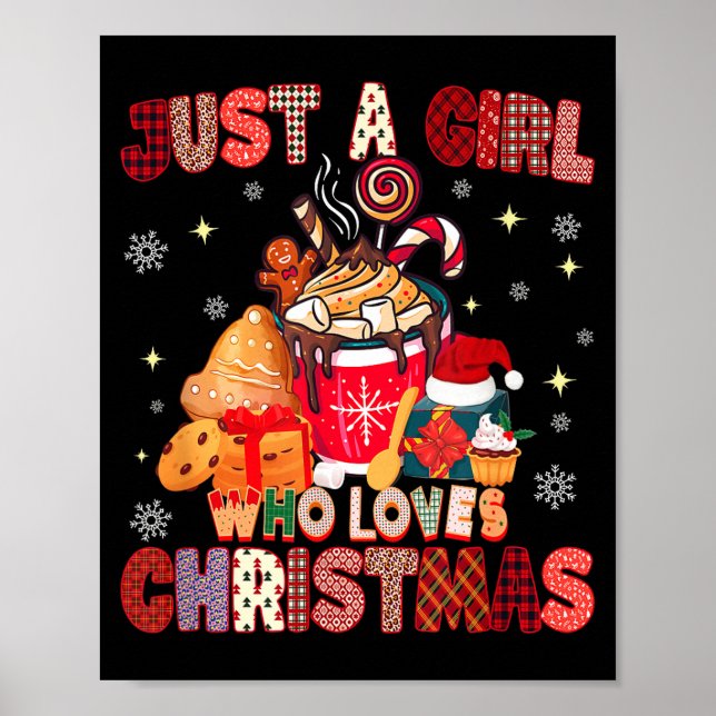 Just A Girl Who Loves Christmas Hot Cocoa Lover Xm Poster (Framsidan)