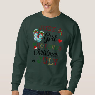 Just A Girl Who Loves Christmas in July Summer Lång Ärmad Tröja