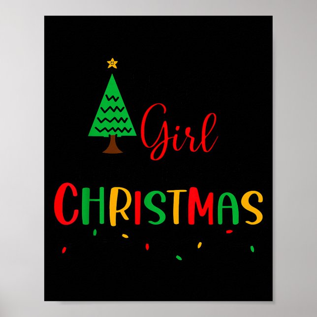 Just A Girl Who Loves Christmas, Women, Girls, Kid Poster (Framsidan)