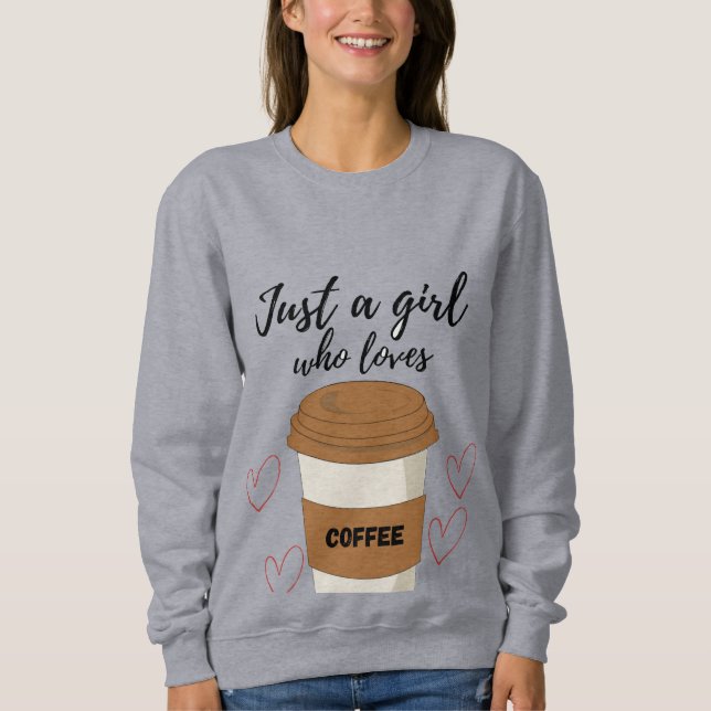 Just a Girl Who Loves Coffee – Cute Aesthetic Coff T Shirt (Framsida)