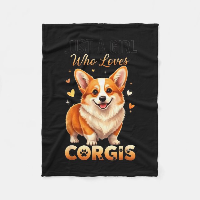 Just A Girl Who Loves Corgis  Fleecefilt (Framsidan)