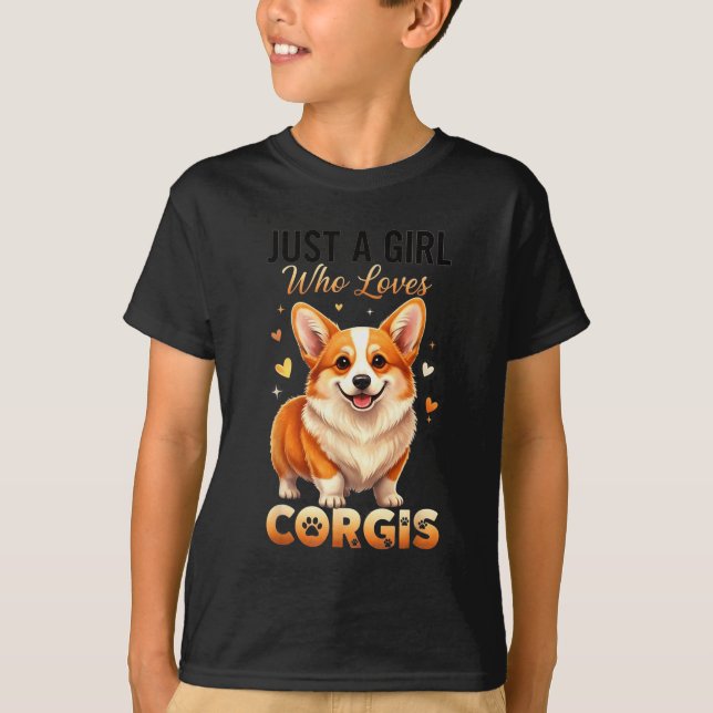 Just A Girl Who Loves Corgis  T Shirt (Framsida)