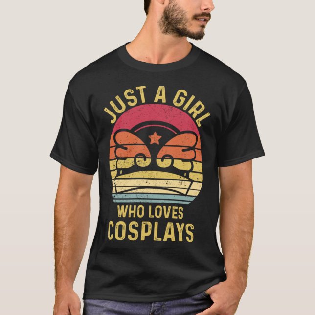 Just A Girl Who Loves Cosplays Cosplayer Retro T Shirt (Framsida)