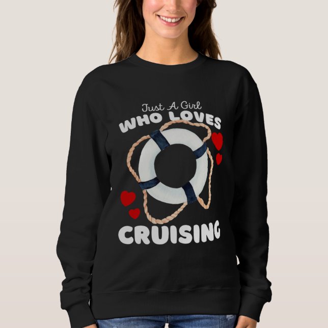 Just A Girl Who Loves Cruising Cute Girls Cruise V T Shirt (Framsida)