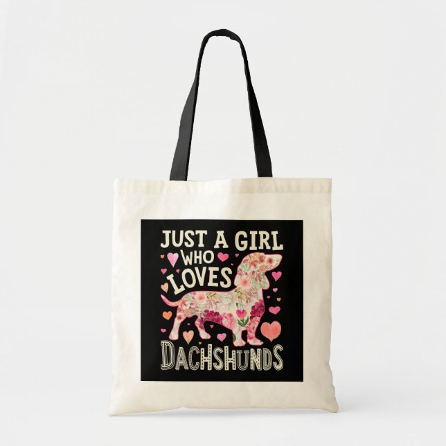 Just A Girl Who Loves Dachshunds Dog Tygkasse (Framsidan)