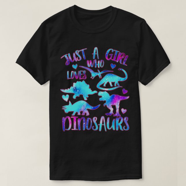 Just a Girl Who Loves Dinosaurs - Dinosaur Theme T Shirt (Design framsida)