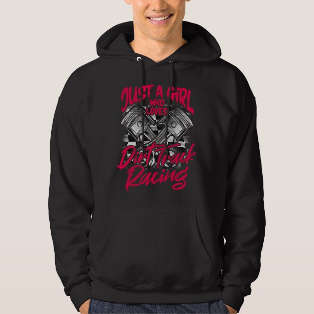 Just a Girl who Loves Dirt Track Racing Women Hoodie (Framsida)