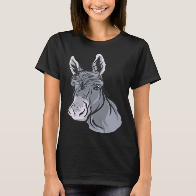 Just A Girl Who Loves Donkeys Cute Donkey Head Rea T Shirt (Framsida)