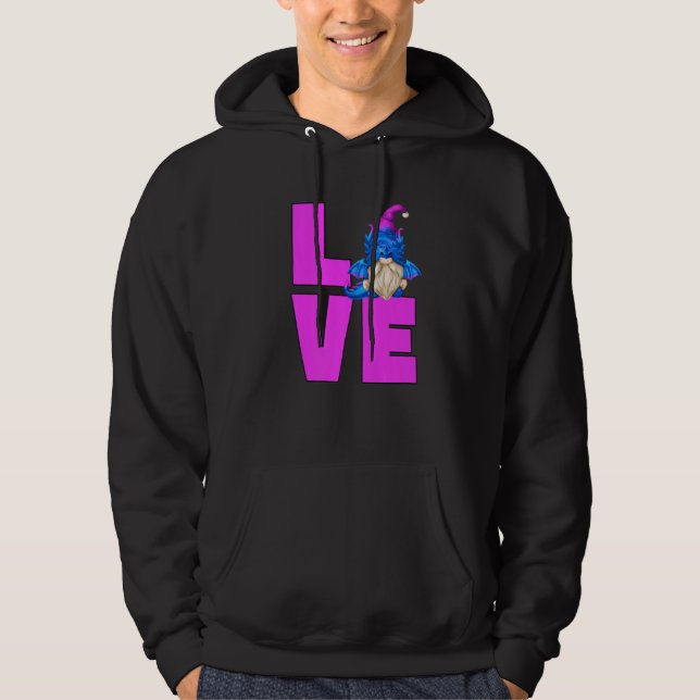 Just A Girl Who Loves Dragons Blue And Purple Gnom Hoodie (Framsida)