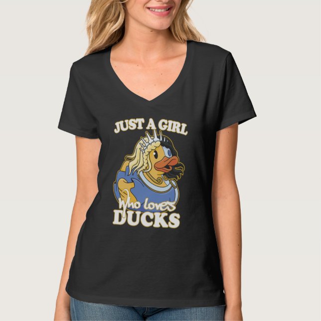 Just a Girl Who Loves Ducks Ducks  3 T Shirt (Framsida)