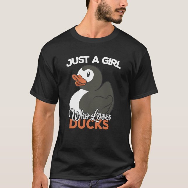 Just a Girl Who Loves Ducks Ducks T Shirt (Framsida)