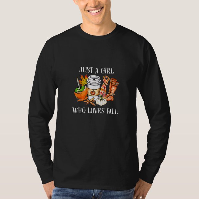 Just A Girl Who Loves Fall Pumpin Spice Latte Cute T Shirt (Framsida)