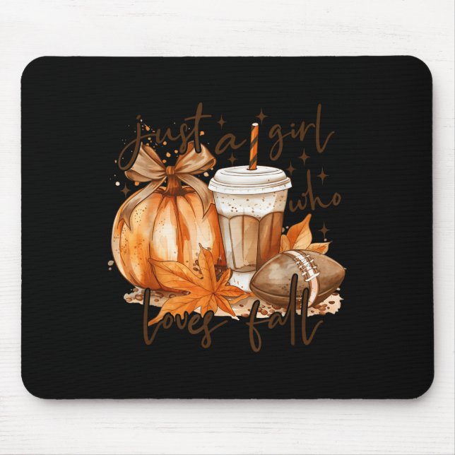 Just A Girl Who Loves Fall Pumpkin Cozy Autumn Fal Musmatta (Framsidan)
