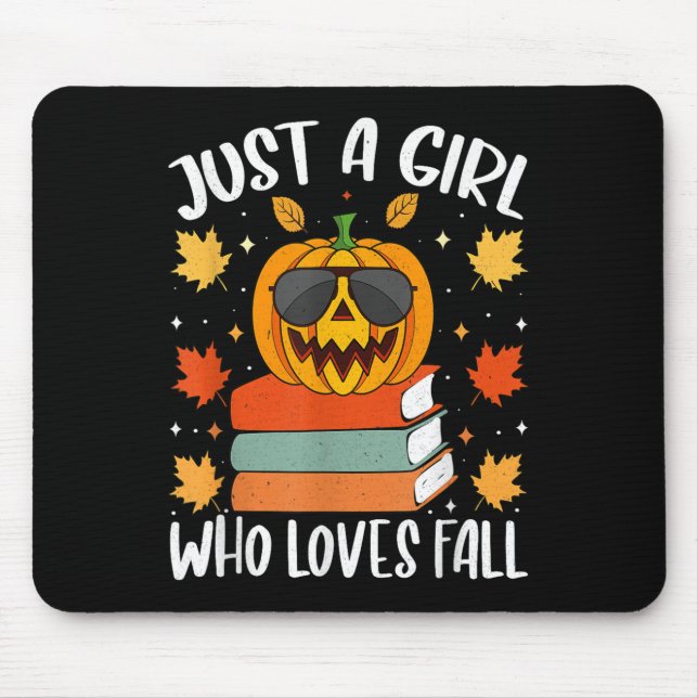 Just A Girl Who Loves Fall Pumpkin Cozy Autumn  Musmatta (Framsidan)