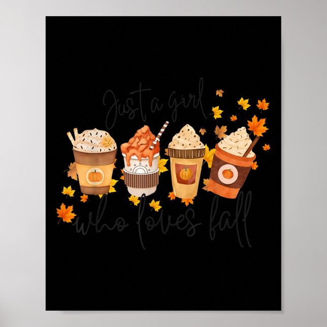 Just A Girl Who Loves Fall Pumpkin Football Cozy A Poster (Framsidan)