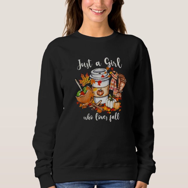 Just A Girl Who Loves Fall Pumpkin Spice Leaves Au T Shirt (Framsida)