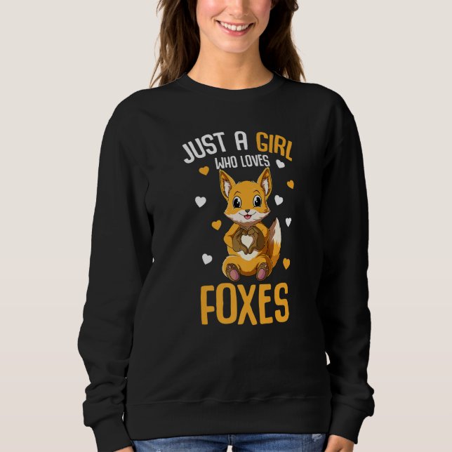 Just A Girl Who Loves Foxes Kids Fox T Shirt (Framsida)