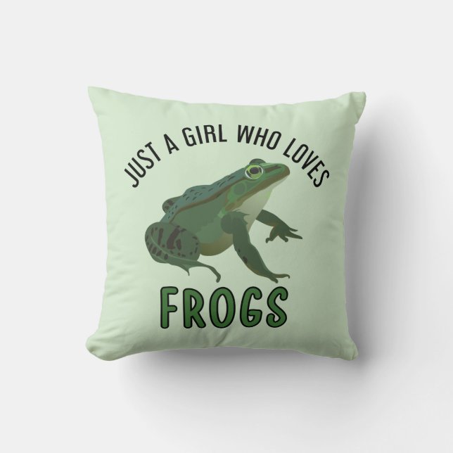 Just a girl who loves frogs Frog lover gifts Kudde (Framsida)