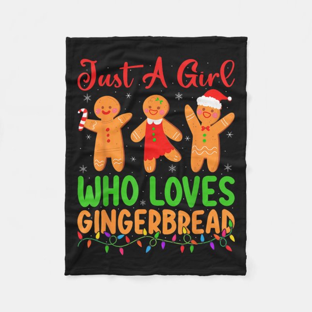 Just A Girl Who Loves Gingerbread Cookie Christmas Fleecefilt (Framsidan)