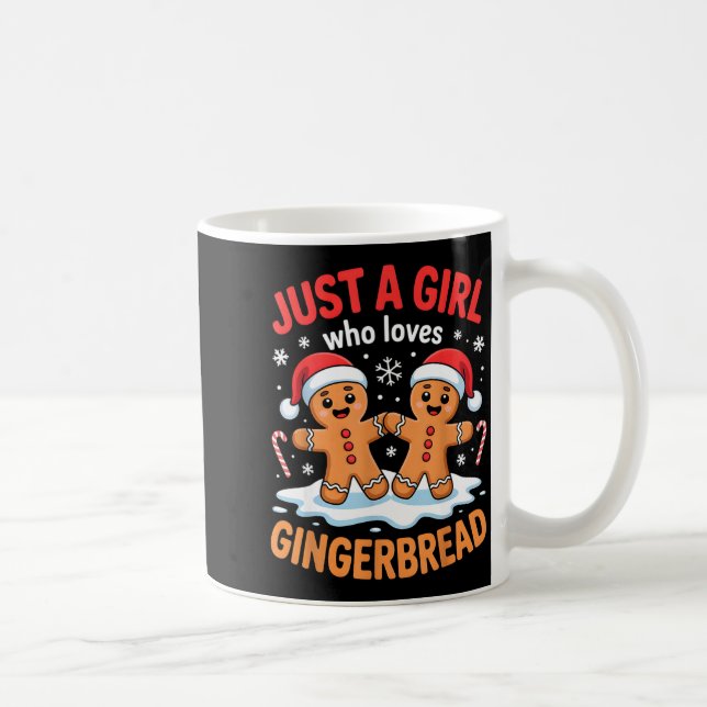 Just A Girl Who Loves Gingerbread Cute Christmas O Kaffemugg (Höger)