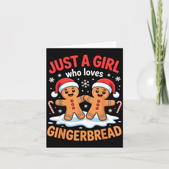 Just A Girl Who Loves Gingerbread Cute Christmas O Kort (Framsida)