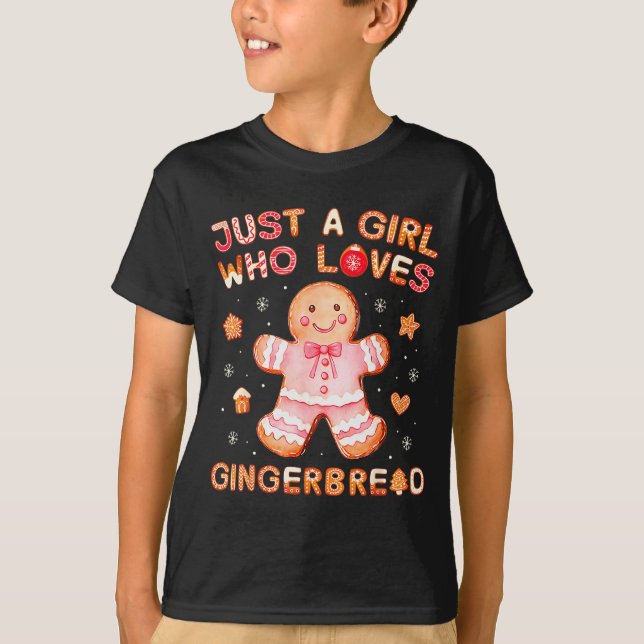 Just A Girl Who Loves Gingerbread Man Funny Christ T Shirt (Framsida)