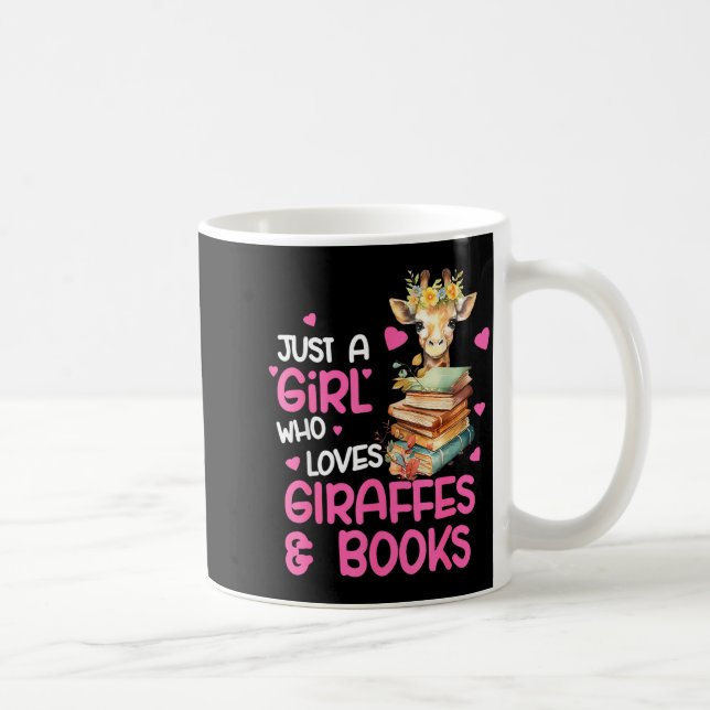 Just A Girl Who Loves Giraffes And Books Cute Read Kaffemugg (Höger)