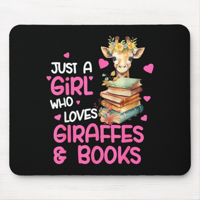 Just A Girl Who Loves Giraffes And Books Cute Read Musmatta (Framsidan)