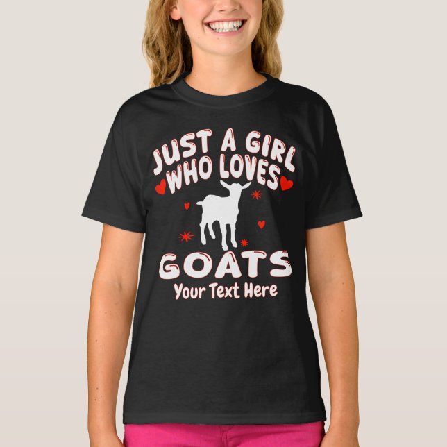 Just A Girl Who Loves Goats Personalized T Shirt (Framsida)