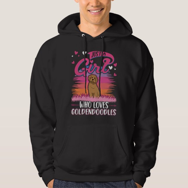 Just a girl who loves Goldendoodles Hoodie (Framsida)