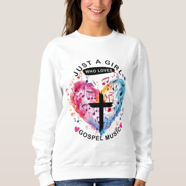 Just a Girl Who Loves Gospel Music(Heart) Shirt T Shirt (Framsida)