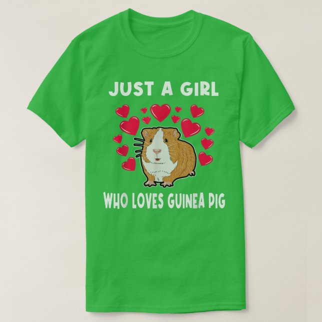 Just A Girl Who Loves Guinea Pig Pink Hearts Arts  T Shirt (Design framsida)