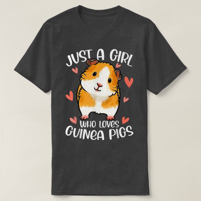 Just A Girl Who Loves Guinea Pigs Funny T-Shirt (Design framsida)