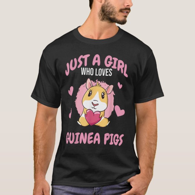 Just A Girl Who Loves Guinea Pigs Mom Animal  Rode T Shirt (Framsida)