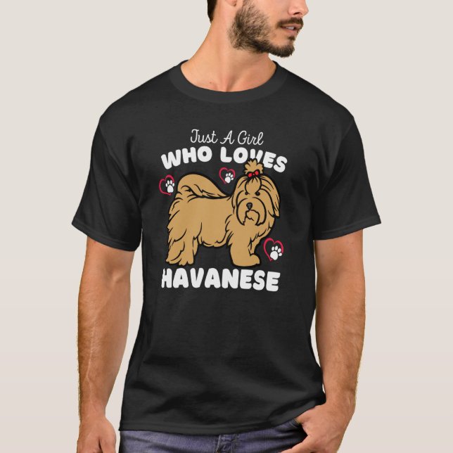 Just A Girl Who Loves Havanese Cute Havanese Kids T Shirt (Framsida)