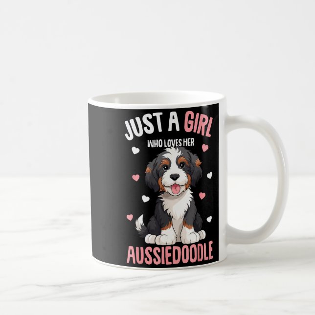 Just A Girl Who Loves Her Aussiedoodle Aussie Dood Kaffemugg (Höger)