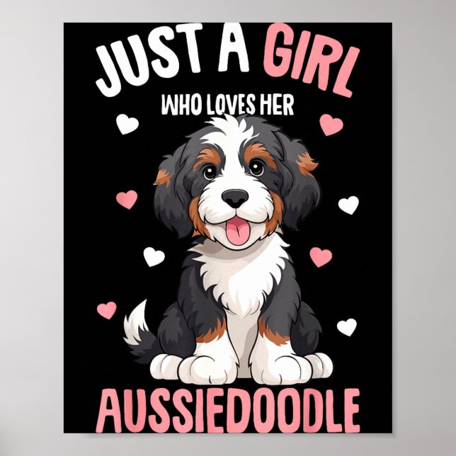 Just A Girl Who Loves Her Aussiedoodle Aussie Dood Poster (Framsidan)