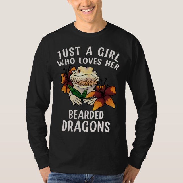 Just a Girl Who Loves her Bearded Dragons  Dragons T Shirt (Framsida)