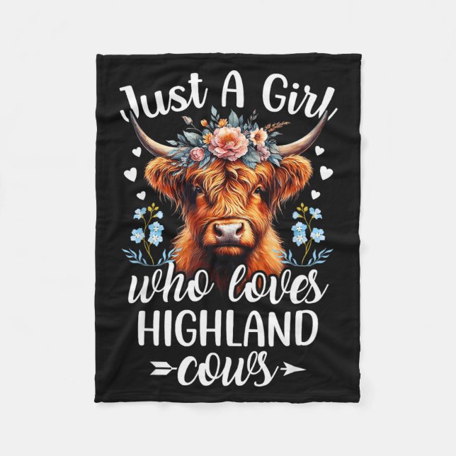 Just A Girl Who Loves Highland Cows Scottish Highl Fleecefilt (Framsidan)