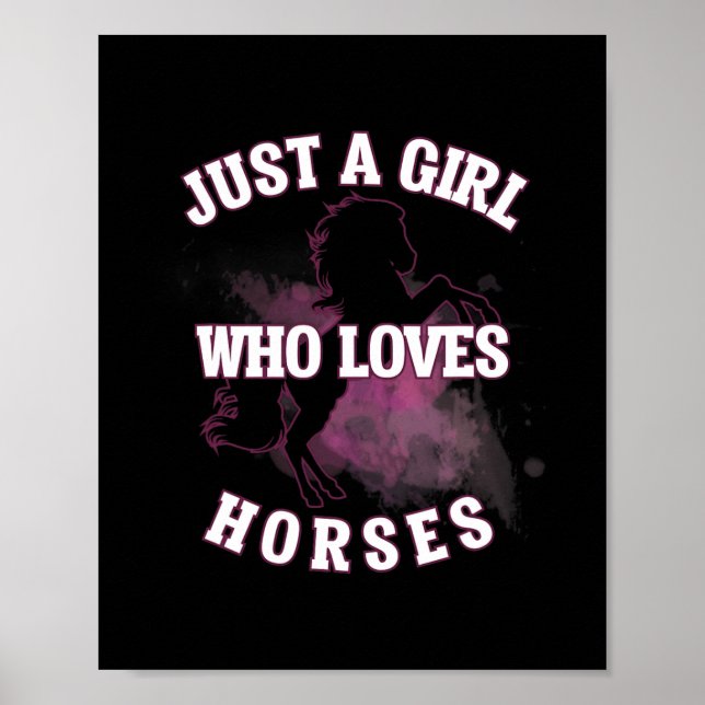 Just A Girl Who Loves Horses Athletic Ride T Shirt Poster (Framsidan)