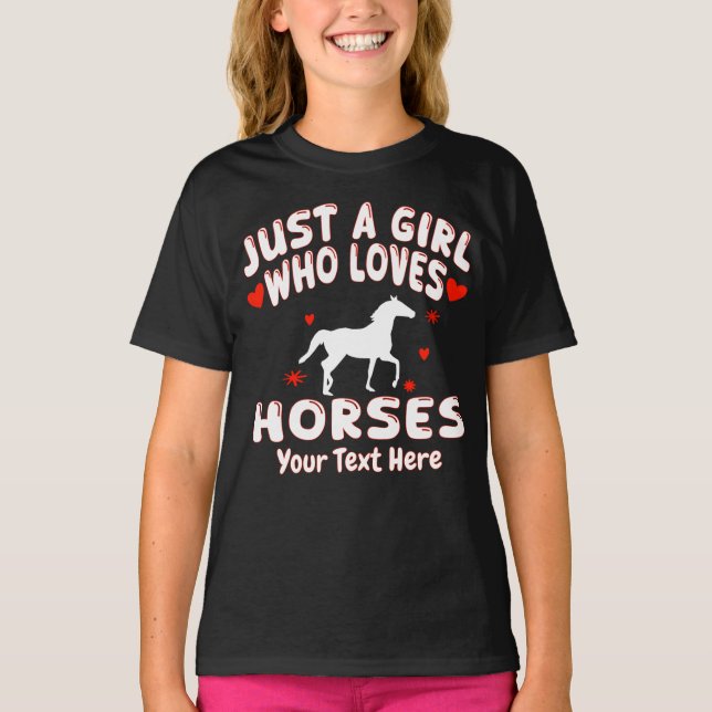Just A Girl Who Loves Horses Personalized T Shirt (Framsida)