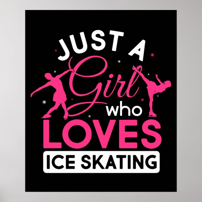 Just a Girl Who Loves Ice Skating Figure Skate Poster (Framsidan)