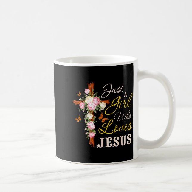 Just A Girl Who Loves Jesus Christian Faith Christ Kaffemugg (Höger)
