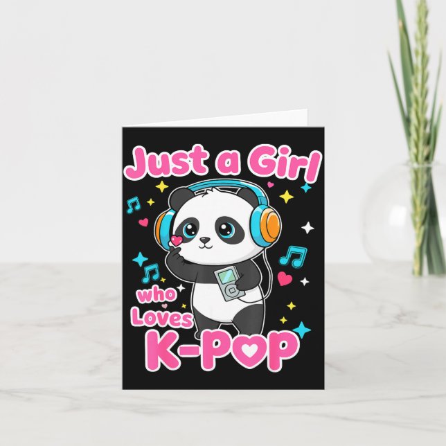 Just A Girl Who Loves K-p Cute Panda  Kort (Framsida)